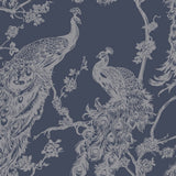 DUTCH WALLCOVERINGS DUTCH WALLCOVERINGS Behang Peacock marineblauw en zilverkleurig - afbeelding 2