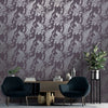 DUTCH WALLCOVERINGS DUTCH WALLCOVERINGS Behang Peacock paars en zilverkleurig