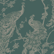DUTCH WALLCOVERINGS DUTCH WALLCOVERINGS Behang Peacock groen en zilverkleurig - afbeelding 2