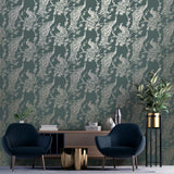 DUTCH WALLCOVERINGS DUTCH WALLCOVERINGS Behang Peacock groen en zilverkleurig - afbeelding 3