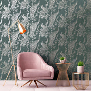 DUTCH WALLCOVERINGS DUTCH WALLCOVERINGS Behang Peacock groen en zilverkleurig - afbeelding 1