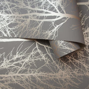 Dutch wallcoverings behang rhea trees grijs en roségoudkleurig - afbeelding 3