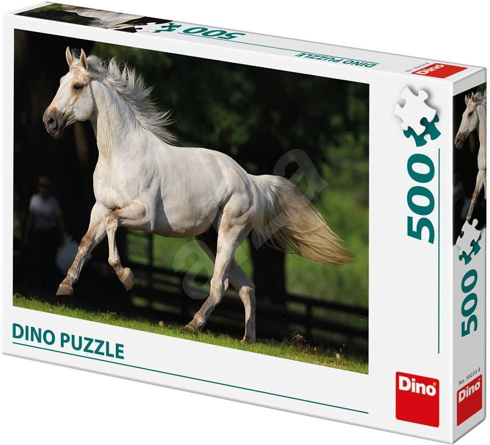 puzzel white horse in the meadow 500 stukjes