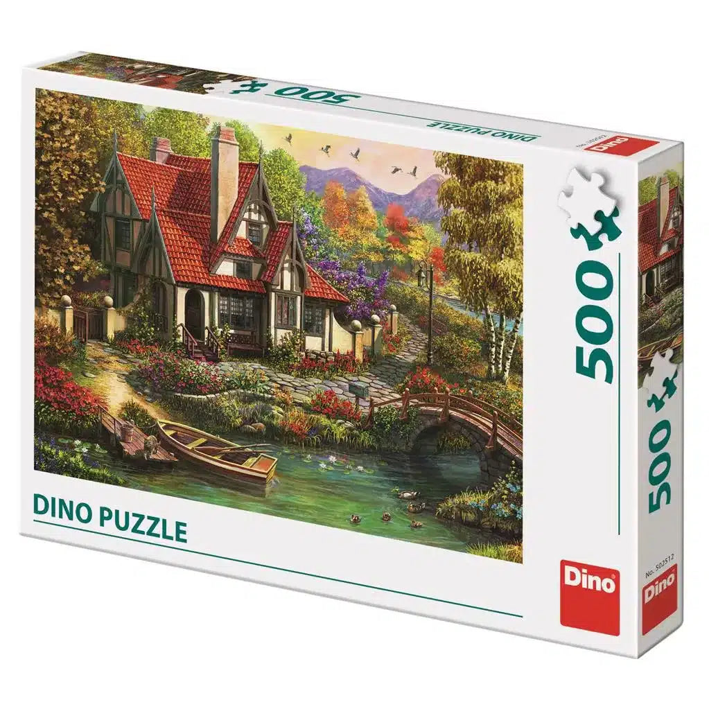 puzzel cottage aan een meer 500 stukjes