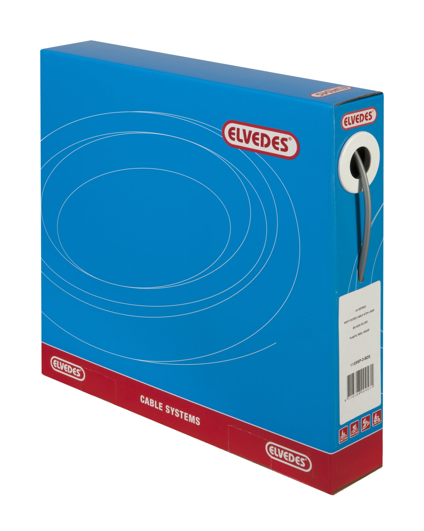 Schakel buitenkabel Elvedes met voering 30 meter ø5,0mm - zilver (30 meter in doos)