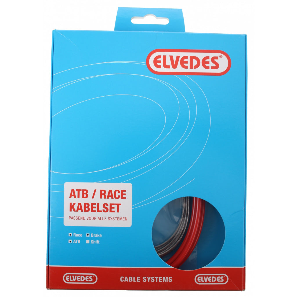 Rem kabelkit Elvedes ATB race compleet - rood (in doosje)