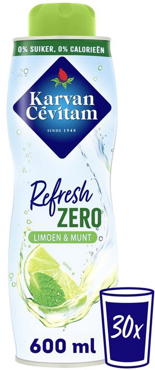 Karvan cevitam karvan cévitam refresh zero limoen munt 600 ml fles