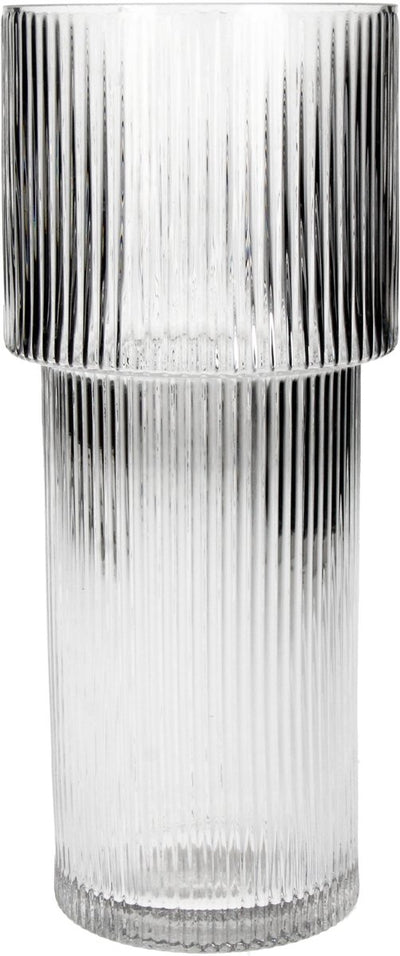 Hd collection vaas stripe glas 10.5x10.5x24.5cm
