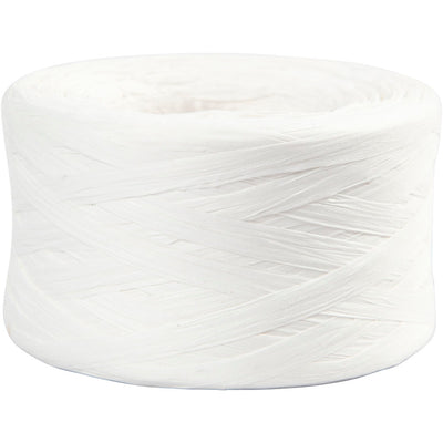 Creativ company papier raffia garen, b: 7-8 mm, wit, 100 m 1 rol