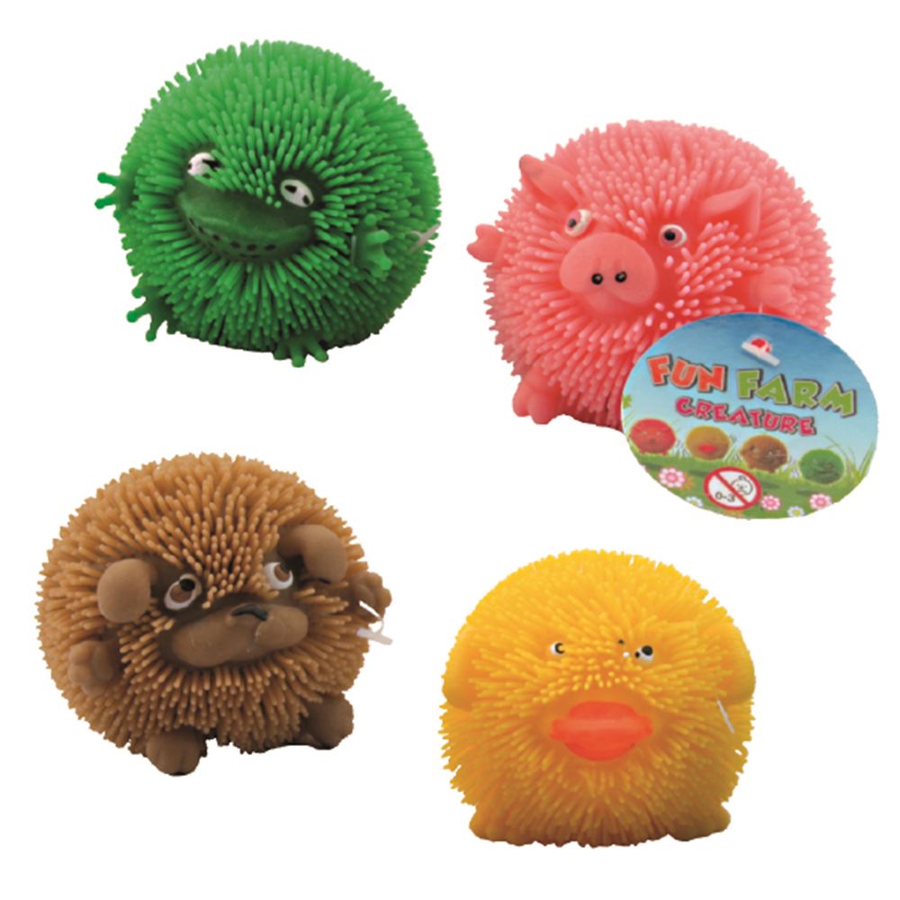 Boerderij puffer bal, 4 assortie. 3+