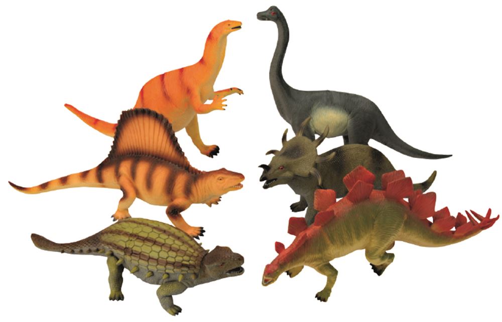 Extra grote dinosaurus 32-42. 6 assor 3+