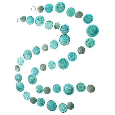 Boltze home capiz guirlande l180cm aqua blauw