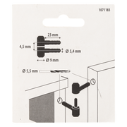 Mack 1071183 - 2 meubel inboorpaumellen zwart ø 9 x 23 mm | 5 stuks - afbeelding 3