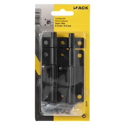 Mack 1071197 - 2 grendels zwart a 76 mm b 25 mm | 6 stuks