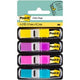 Post-it â® index smal, standaard dispenser, helderblauw, geel, roze, paars, 12 x 43 mm, 35 tabs kleur dispenser