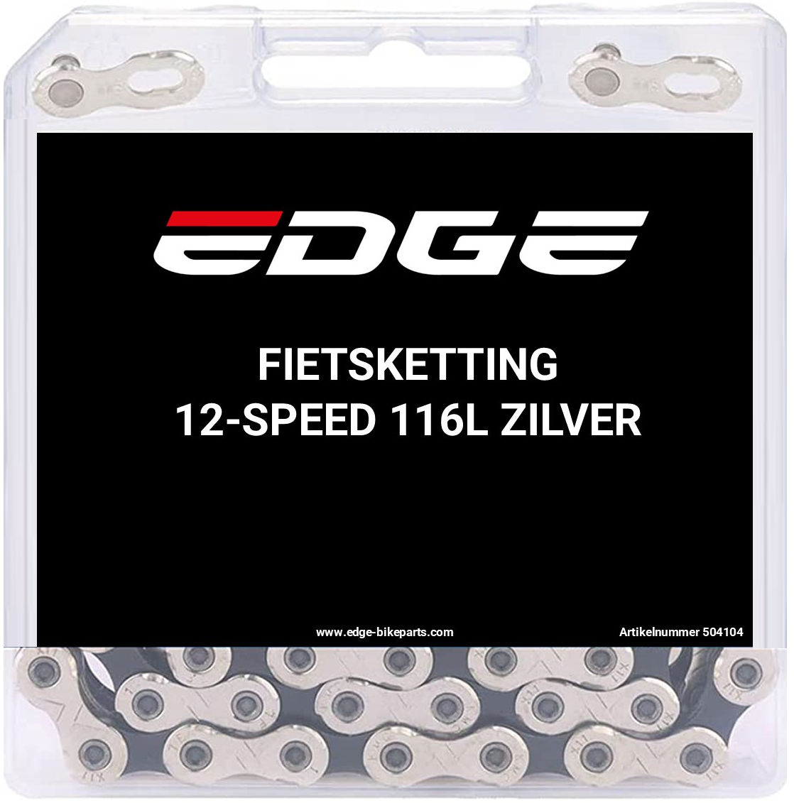 Edge fietsketting 12 speed chn-006 met 116 schakels - zilver