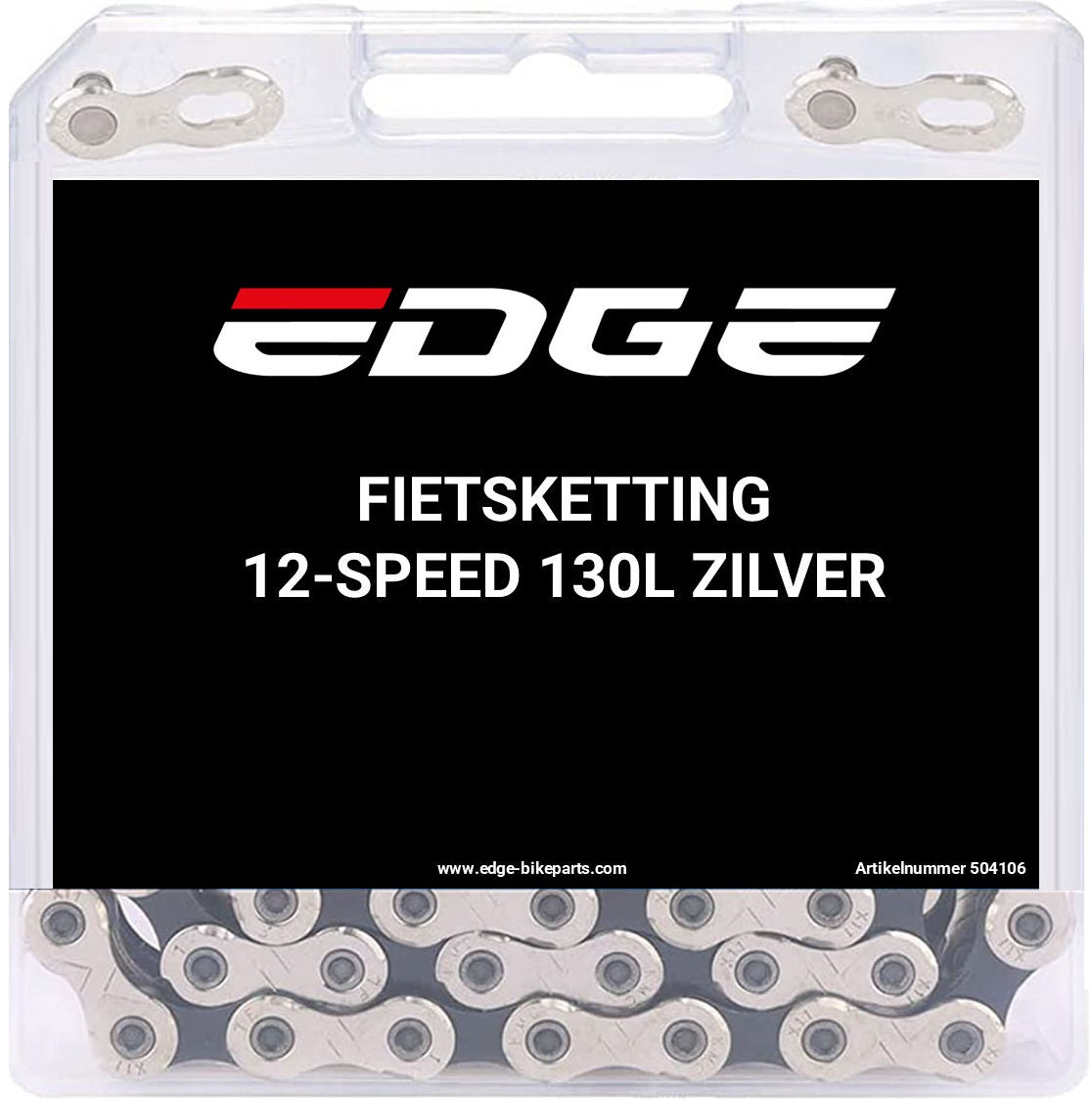 Edge fietsketting 12 speed chn-006 met 130 schakels - zilver
