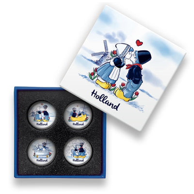 Glasmagneten holland kussend paar 4st