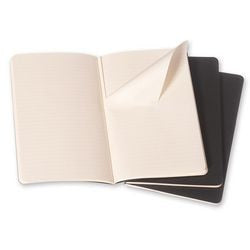 Moleskine notitieboek lijnen zwart 3 stuks