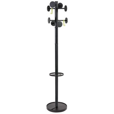 Kapstok pmstan3m alba 8 haken ronde voet 175cmx37cm zwart