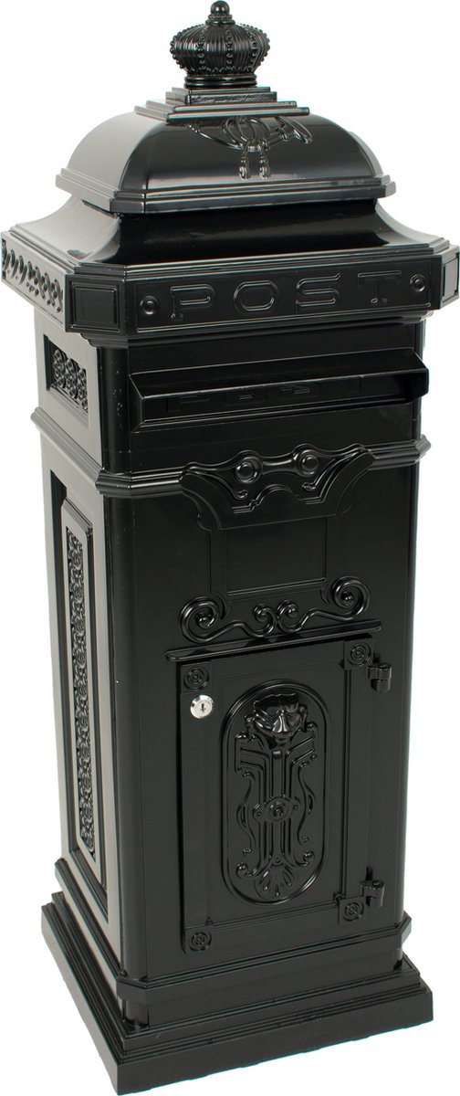 V-part - kolombrievenbus - cast aluminium powder coated - zwart - brievenbus