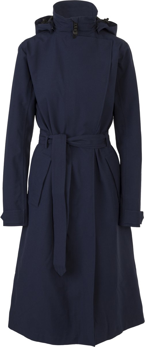 Agu trench coat long regenjas dames waterdicht - deep marine - waterkolom 5.000 mm - afneembare capuchon
