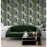 Dutch wallcoverings dutch wallcoverings behang passion flower wit en groen - afbeelding 1
