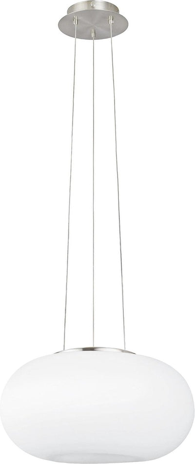 Eglo optica - hanglamp - 2 lichts - ø350mm. - nikkel-mat - wit