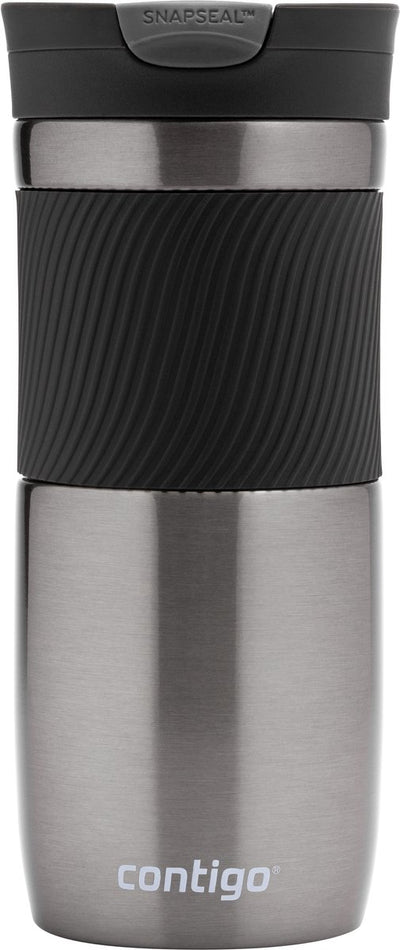 Contigo byron snapseal thermosbeker - gunmetal - roestvrijstalen isoleerbeker, koffiebeker-to-go, lekvrij, houdt tot 7 uur warm, vaatwasserbestendig bpa-vrij deksel, 470 ml