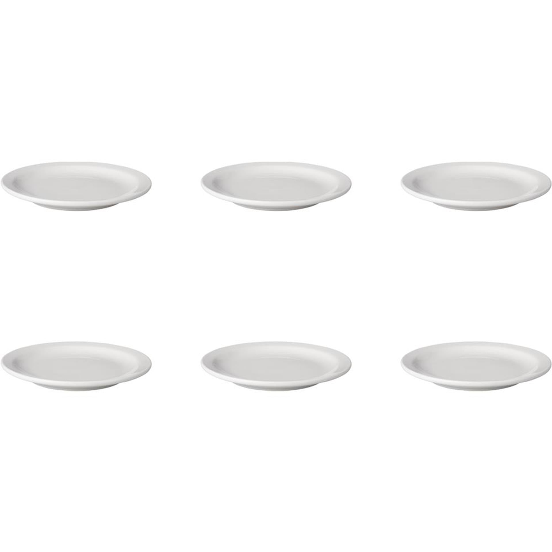 Mammoet gebaksbord budgetline smalle rand porselein 16cm set a 6 stuks