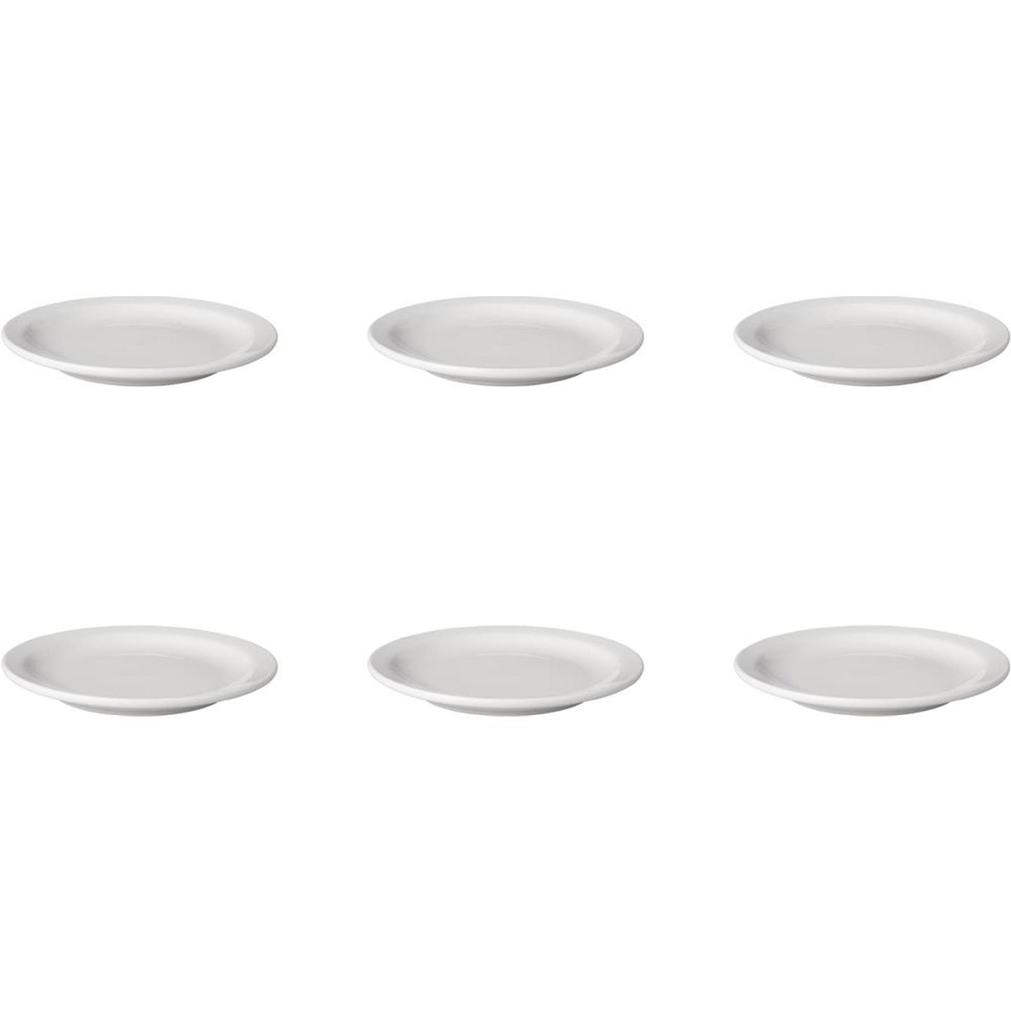 Mammoet gebaksbord budgetline smalle rand porselein 16cm set a 6 stuks