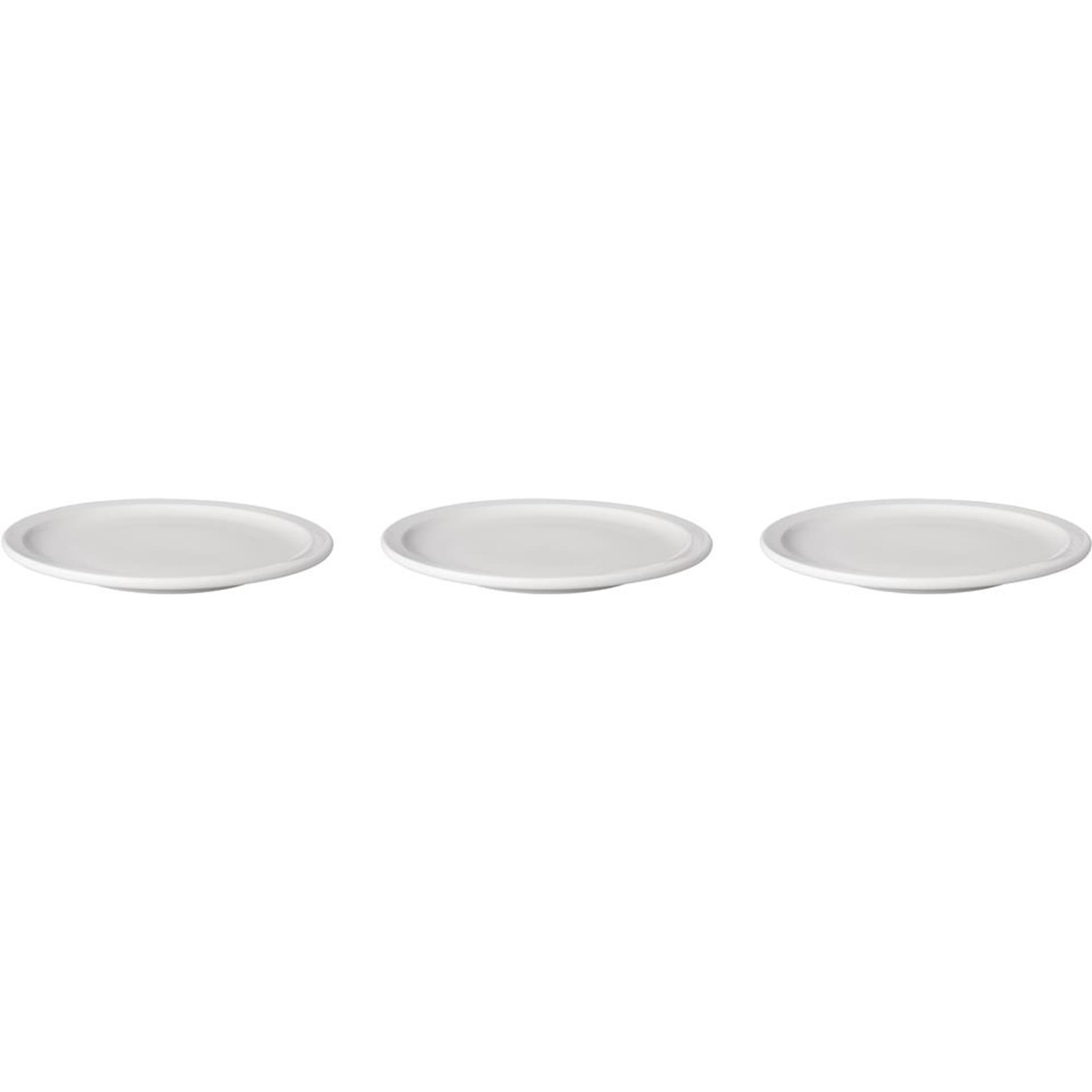Mammoet bord smalle rand budgetline porselein wit 24cm (set van 3)