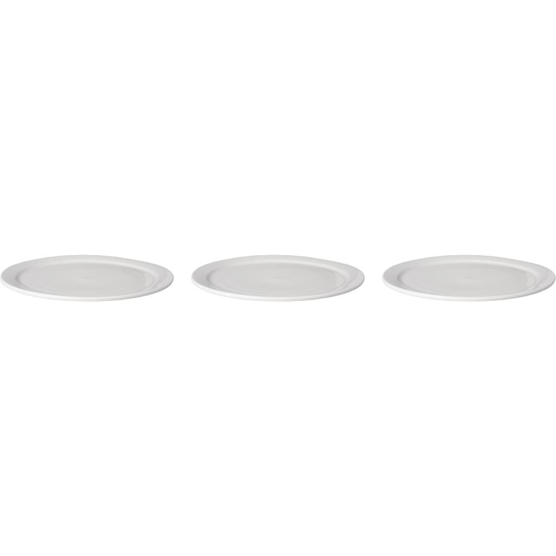 Mammoet bord smalle rand bugetline porselein wit 26 cm (set van 3 )