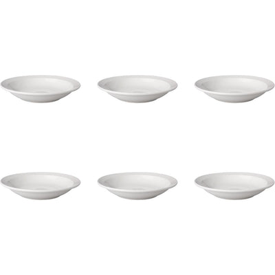 Mammoet bord diep budgetline 21,5 cm smalle rand porselein wit (set van 6 )