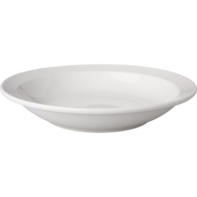 Mammoet bord diep budgetline 21,5 cm smalle rand porselein wit (set van 6 )