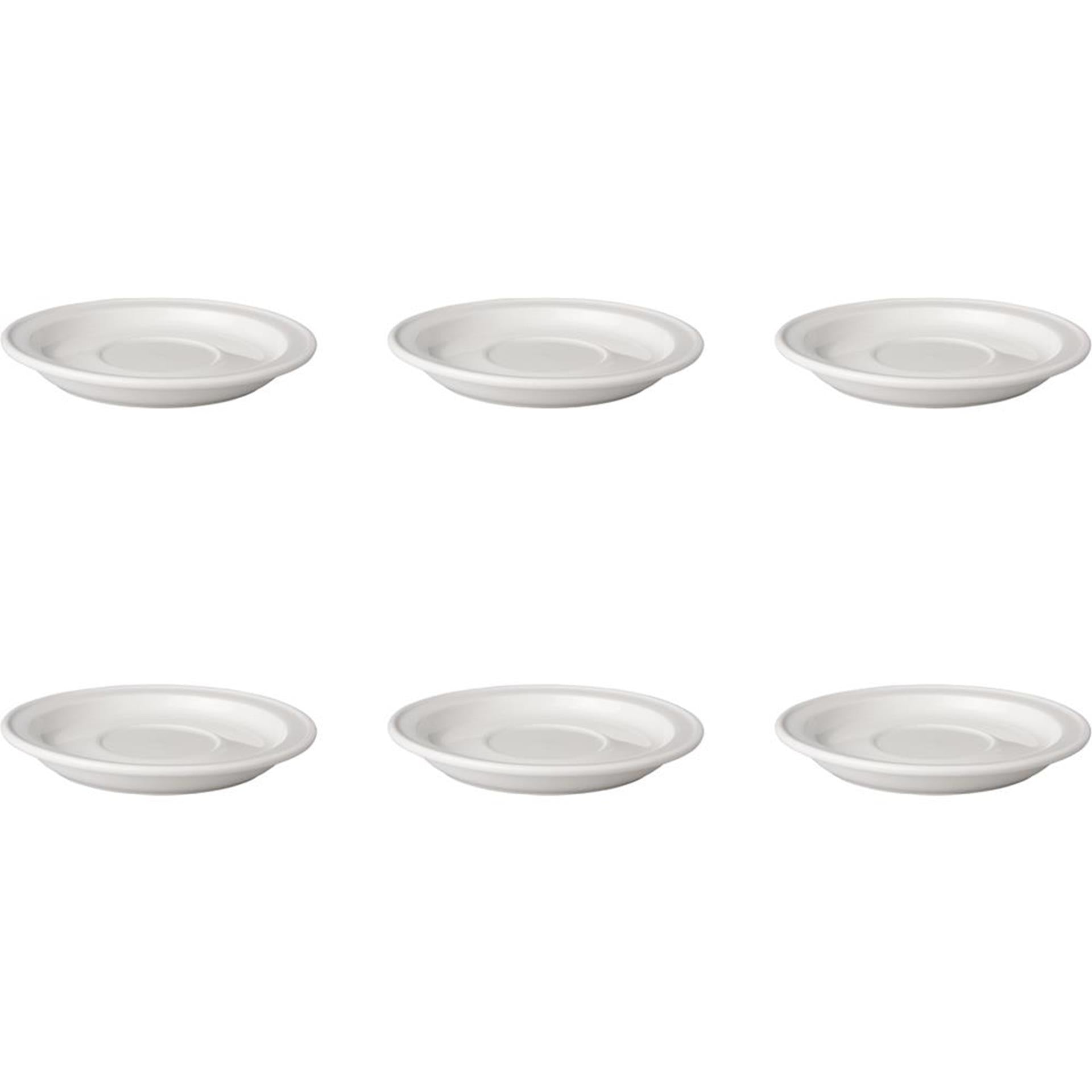 Mammoet gebaksbord soepschotel budgetline 17 cm porselein wit (set van 6 ).