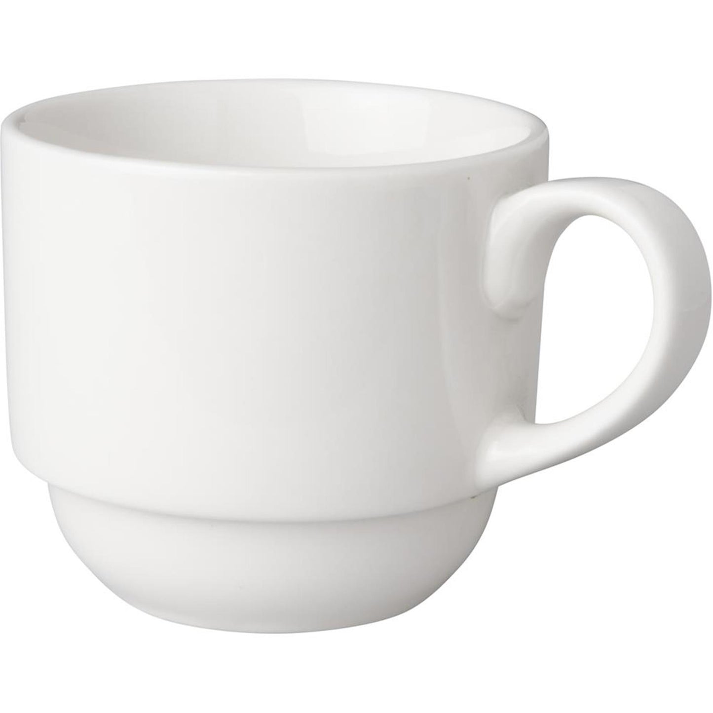 Mammoet koffiekop breed 200ml porselein wit (set van 6) dia7,5x7cm