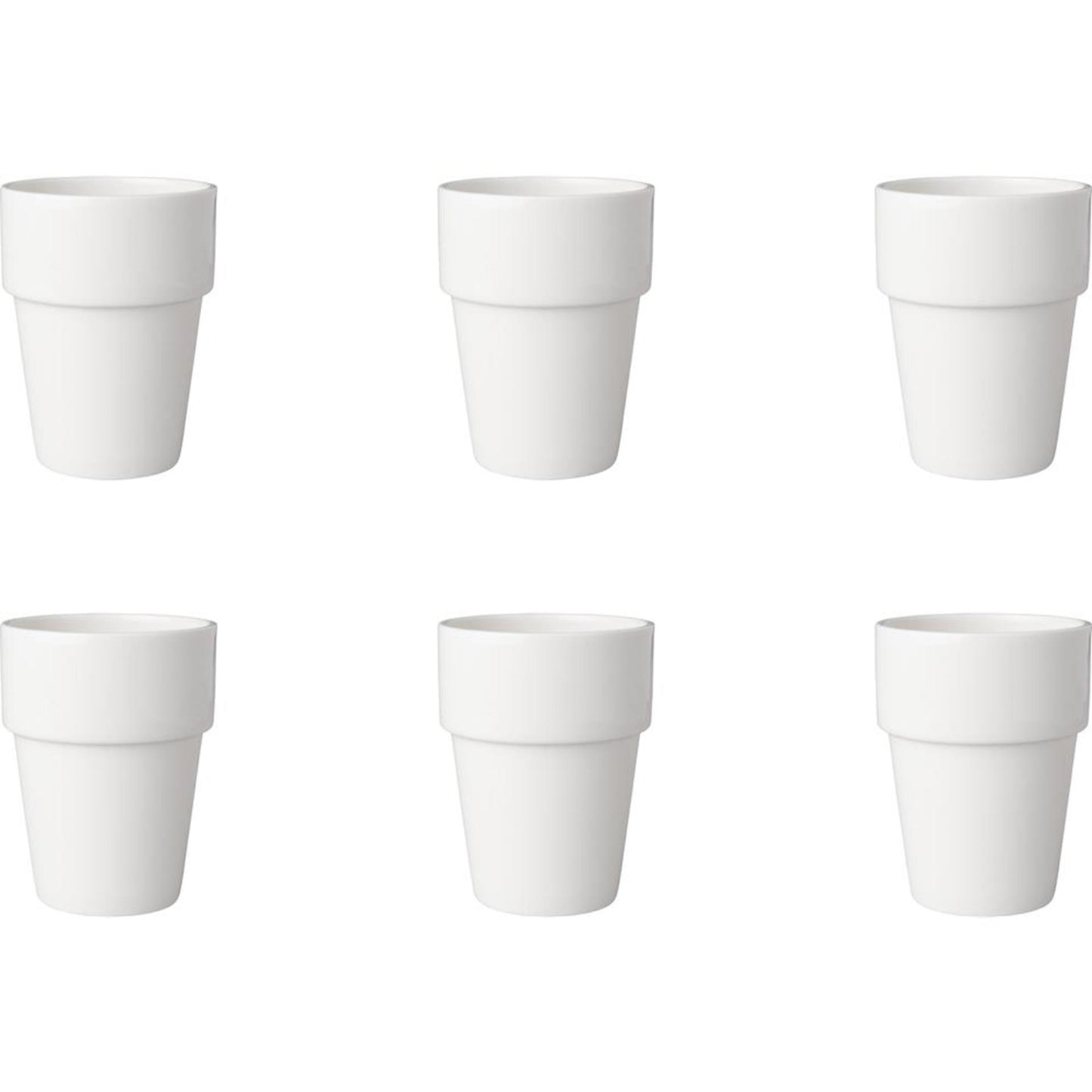 Mammoet melkbeker budgetline porselein 190ml wit (set van 6 ) dia7.5xh10