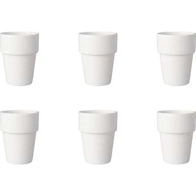Mammoet melkbeker budgetline porselein 190ml wit (set van 6 ) dia7.5xh10