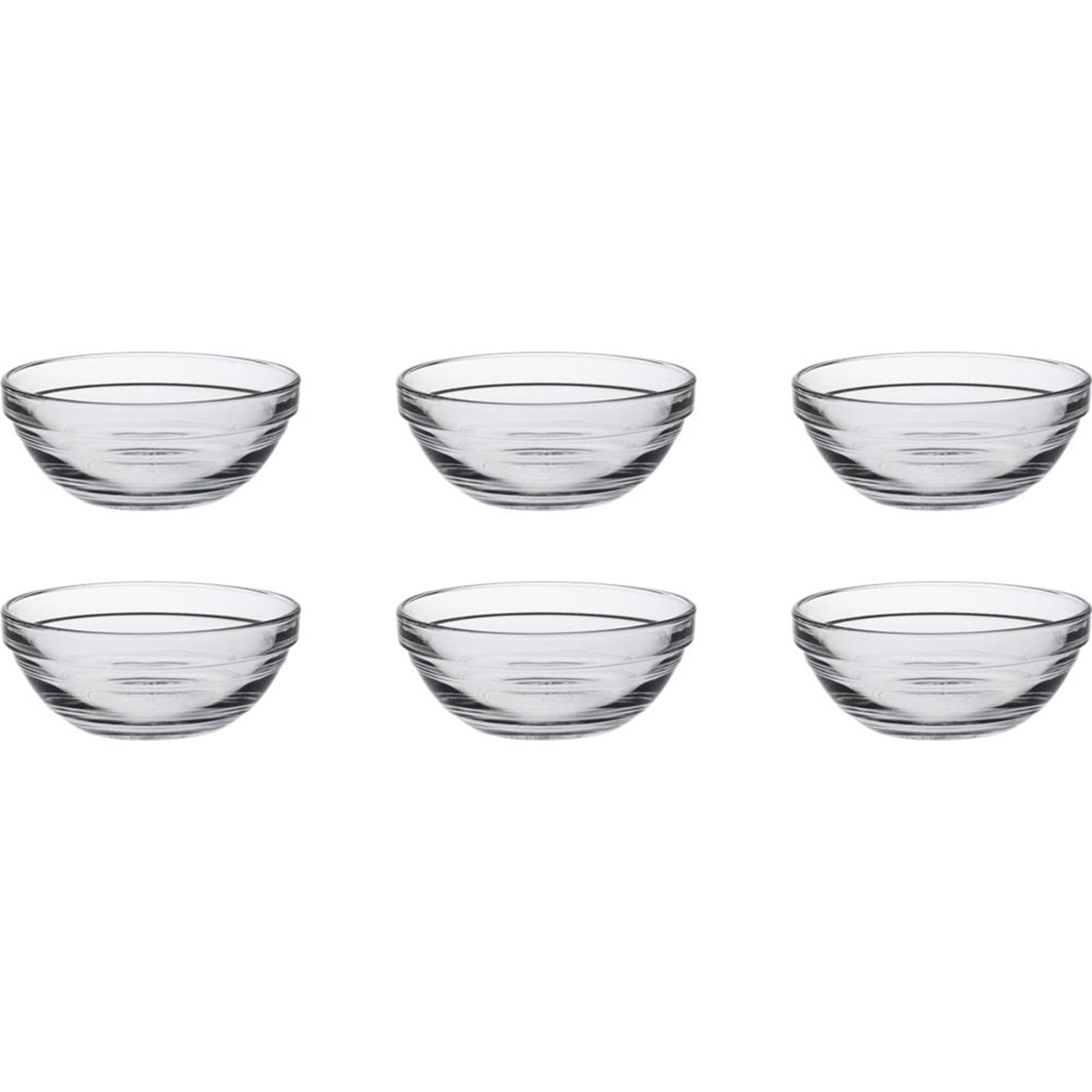 Duralex schaal lys rond stapelbaar 200ml hardglas 6 stuks 10,5x4.3cm