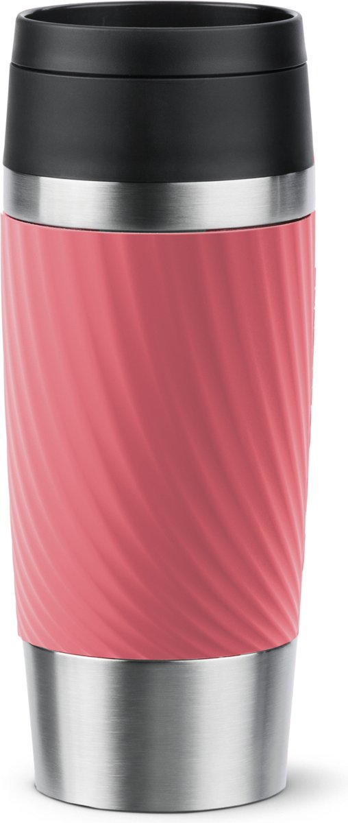 Tefal travel mug classic twist - thermosfles - 0.36l - koraalrood - compact - lekvrij - geschikt voor koffie