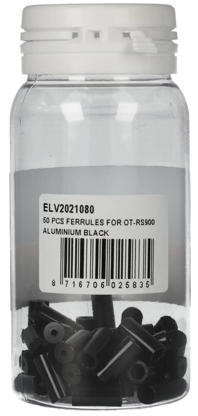Kabeleindhoedjes voor ot-rs900 elvedes van ø3,65 to ø5.5mm x 12mm - zwart (50 stuks)