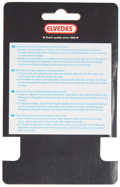 Elvedes rem binnenkabel 2 000 mm 1×19 draads verzinkt ø1,5mm met t-nippel ø7 × 6mm