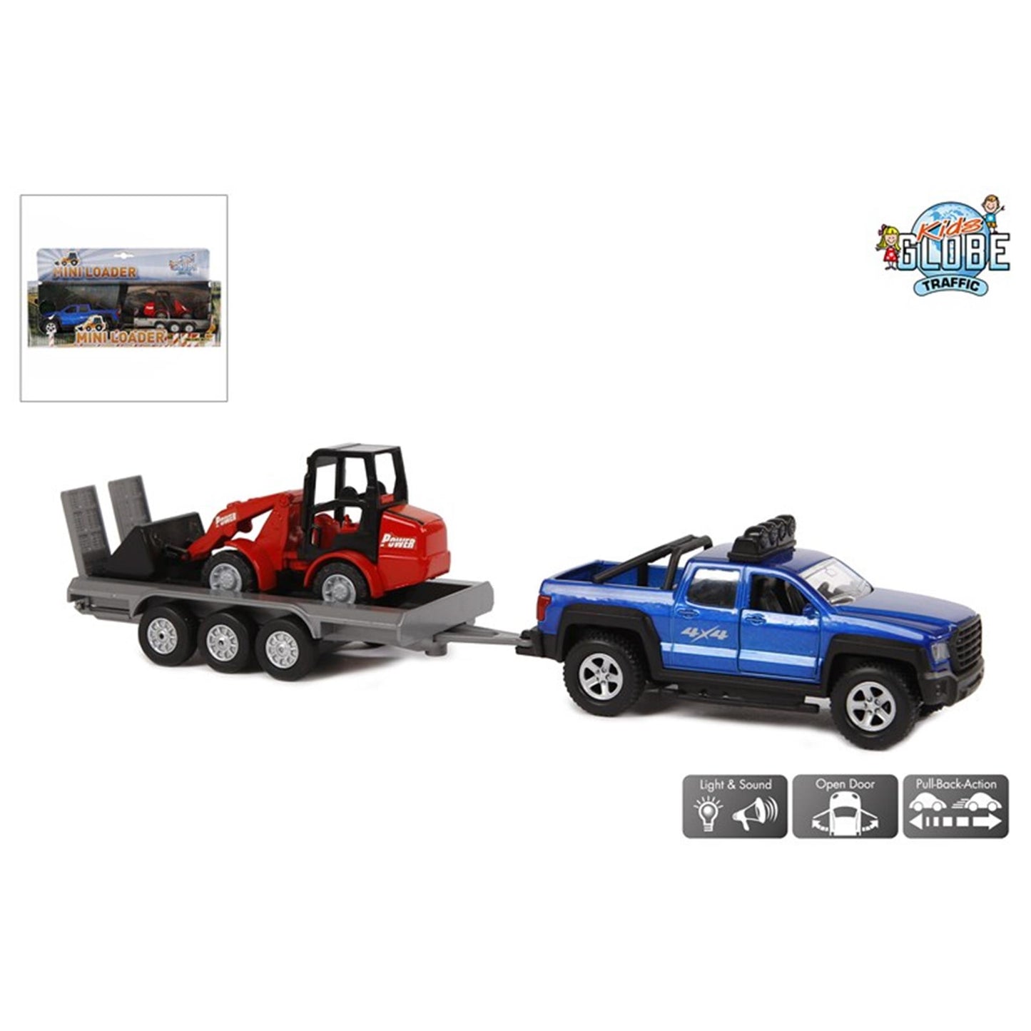 Kids globe terreinwagen met shovel 30cm