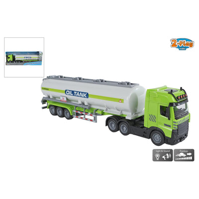 2-play vrachtwagen met tankoplegger 38cm
