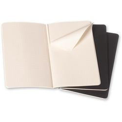 Notitieboek moleskine geruit zwart 3 stuks