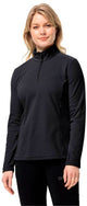 Jack wolfskin taunus fleece met halve rits zwart m vrouw