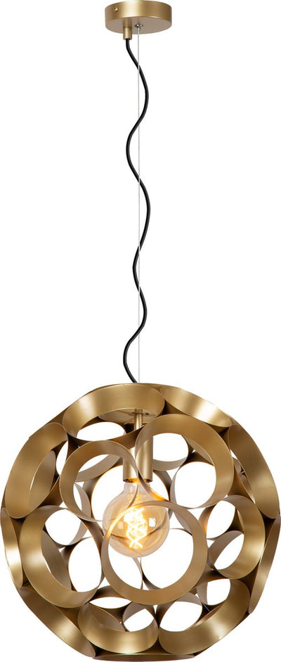 Lucide hannelore - hanglamp - ø 40 cm - 1xe27 - mat goud messing