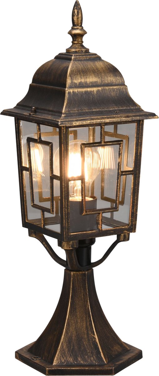 Trio volturno - paalverlichting - antieke roest - excl. 1x e27 4w - buitenverlichting - ip23