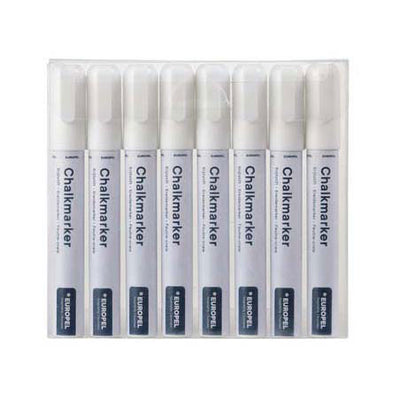 Quantore krijtstift europel wit, 8st.